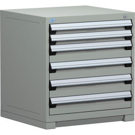 Heavy Duty Modular Drawer Cabinet 6 Drawer Bench High 30"W - Light Gray