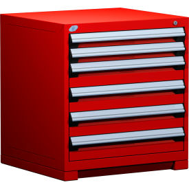Heavy Duty Modular Drawer Cabinet 6 Drawer Bench High 30"W - Red