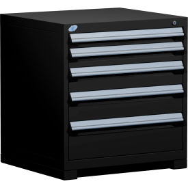 Heavy Duty Modular Cabinet, 5 Drawers, 30"W x 27"D x 32"H, Black