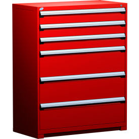 Heavy Duty Modular Drawer Cabinet 6 Drawer Full Height 48"W - Red