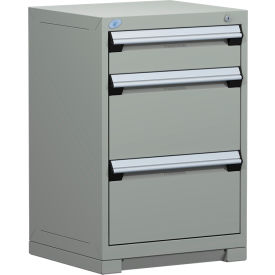Heavy Duty Modular Cabinet, 3 Drawers, 24"W x 27"D x 36"H, Light Gray