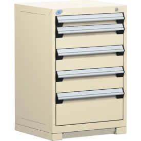 Heavy Duty Modular Cabinet, 5 Drawers, 24"W x 27"D x 36"H, Beige