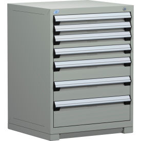 Heavy Duty Modular Cabinet, 7 Drawers, Light Gray