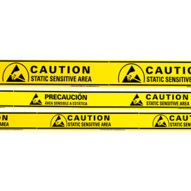 ESD Sensitive Aisle Warning Tape, 2" x 36 Yards, Yellow