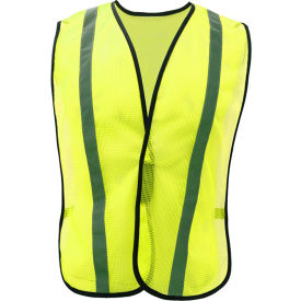 3001 Non-ANSI Economy Vest with 1"W Stripe, Lime with Silver Stripe, One Size Fits All