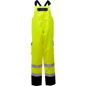 Class E Premium Bibs 2 Side Pockets 1 Cargo Pocket, Lime, S/M