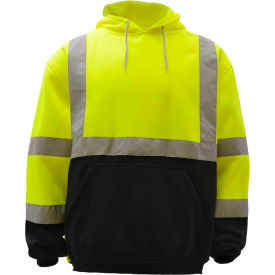 Class 3 Pullover Fleece Sweatshirt with Black Bottom, Lime, 3XL