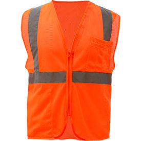 Standard Class 2 Mesh Zipper Safety Vest, Orange, XL
