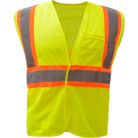Standard Class 2 Two Tone Mesh Hook & Loop Safety Vest, Lime, 3XL