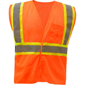 Standard Class 2 Two Tone Mesh Hook & Loop Safety Vest, Orange, 4XL