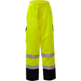 Class E Premium Waterproof Rain Pants, Lime with Black Bottom, 2XL/3XL