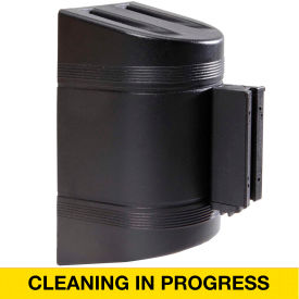 Wall Mount Retractable Belt Barrier, Black Case With 10' Yellow "Cleaning" Belt