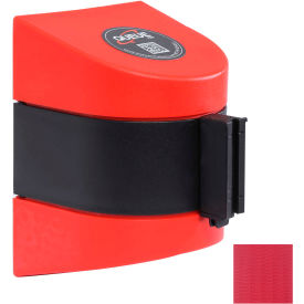 Wall Mount Retractable Belt Barrier, Red Case with 25' Red Belt