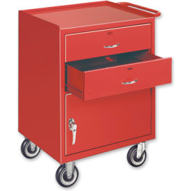 Mobile Drawer Bench W/ Cabinet & 2 Drawers, 24"W x 20"D, Gray