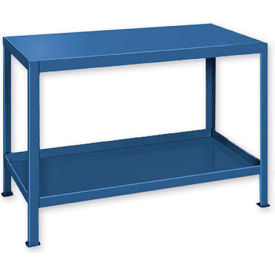 Stationary Machine Table with 2 Shelves, 36"W x 18"D, Blue