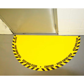 Full 180° Door Swing Sign, Black on Yellow, 21" x 42"