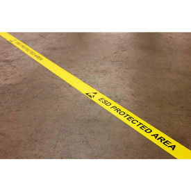 In-Line Printing, 2"W x 50'L, Yellow, ESD PROTECTED AREA