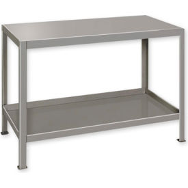 Stationary Machine Table with 2 Shelves, 30"W x 24"D, Gray