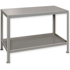 Stationary Machine Table with 2 Shelves, 48"W x 24"D x 32-1/2"H, Putty