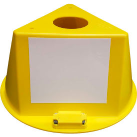 Inventory Control Cone W/ Magnets & Dry Erase Decals, Yellow