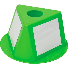Inventory Control Cone W/ Dry Erase Decals, Lime