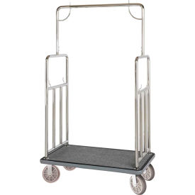 Classic Bellman Cart BCF107SS Straight Uprights, Gray Carpet, Gray Bumper