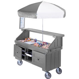 Camcruiser Vending Cart, 4 full size pans, 6" deep, Granite Gray