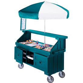 Camcruiser Vending Cart, 4 full size pans, 6" deep, Granite Green