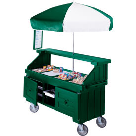 Camcruiser Vending Cart, 4 full size pans, 6" deep, Green