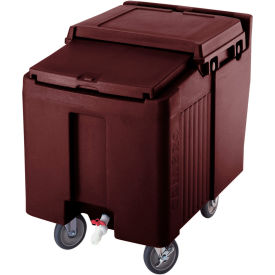 Ice Caddy, Dark Brown, 175 Lbs. Cap., Short, 2 Fixed, 2 Swivel, 1 with Brake
