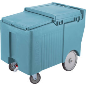 Ice Caddy, Blue, 125lbs. Cap, Short, 2 Swivel, 1 w/Brake, 2, 10" Easy Wheels