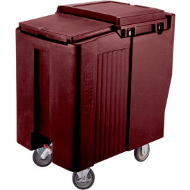 Ice Caddy, Dark Brown, 175 Lbs. Cap., Tall, 2 Fixed, 2 Swivel, 1 with Brake