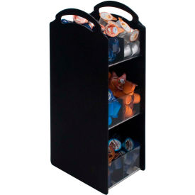 Compact Condiment Organizer, 3 Shelves, 6 Compartments, Black