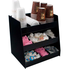 Vertical Condiment Organizer, 3 Shelves, 9 Compartments, Black