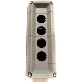 Wall Mount Control Station, Hull Only, 4 Button, Gray
