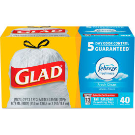 OdorShield Tall Kitchen Drawstring Trash Bags - White, 13 Gal, 0.95 Mil, 240/Cs - 78361