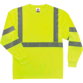 GloWear 8391 Class 3 Long Sleeve T-Shirt, Lime, 5XL