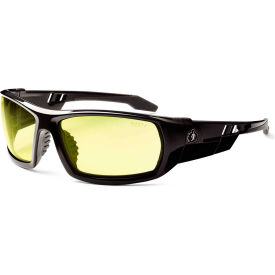 Skullerz Odin Safety Glasses, Yellow Lens, Black Frame