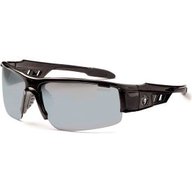 Dagr Safety Glasses, Silver Mirror Lens, Black Frame