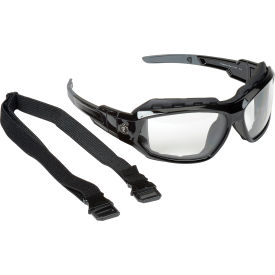 Skullerz Loki Safety Glasses/Goggles with Fog-Off, Clear AF Lens, Black Frame