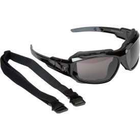 Loki Safety Glasses/Goggles with Fog-Off, Smoke AF Lens, Black Frame