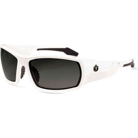 Skullerz Odin PZ Safety Glasses, Polarized Smoke Lens, White Frame