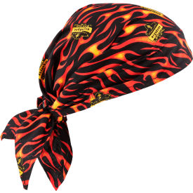Evap. Cooling Triangle Hat w/ Built-In Cooling Towel, Flames