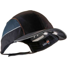 Skullerz 8960 Bump Cap with LED Lighting Technology, Black, Long Brim, One Size