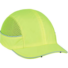 Skullerz 8960 Bump Cap with LED Lighting Technology, Lime, Short Brim, One Size