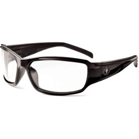 Safety Glasses, Clear Lens, Black Frame