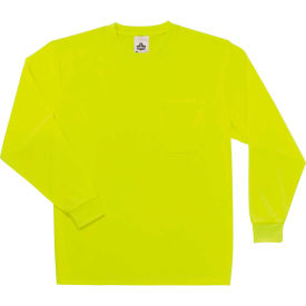 Ergodyne GloWear 8091 Non-Certified Long Sleeve T-Shirt, Lime, S