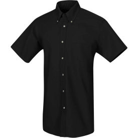 Men's Poplin Short Sleeve Dress Shirt Black SS3XL