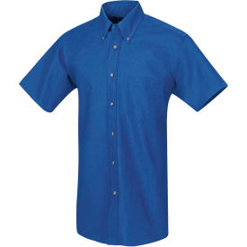 Men's Poplin Short Sleeve Dress Shirt Royal Blue SSXXL