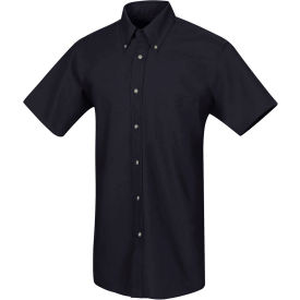 Men's Poplin Short Sleeve Dress Shirt Navy SS3XL